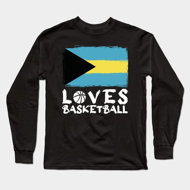 Bahamas Loves Basketball Long Sleeve T-Shirt by Arestration